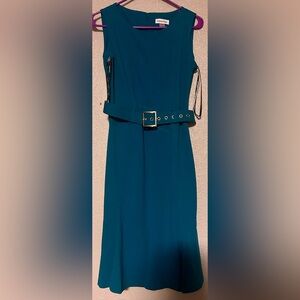 Calvin Klein teal GREEN Dress with Belt